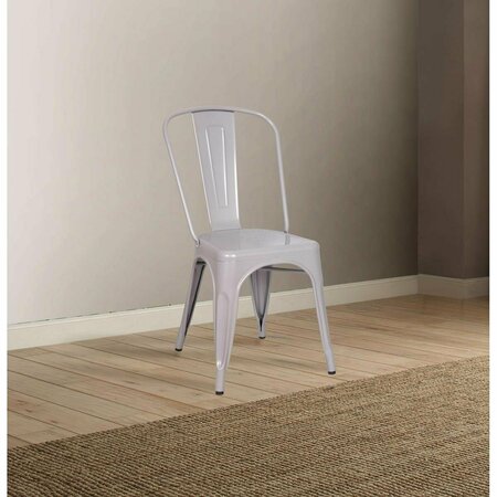 GFANCY FIXTURES 17 x 20 x 33 in. Silver Metal Side Chair, Set of 2 GF3089054